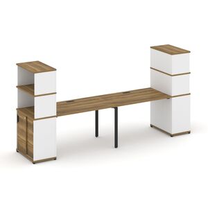 Рабочая станция с опорными шкафом купе с надставкой высокой