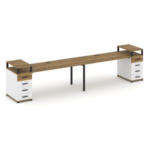 Рабочая станция на 2 места с двумя опорными тумбами