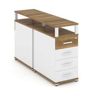 Тумба двухсторонняя опорная/приставная 4 ящика с надставкой