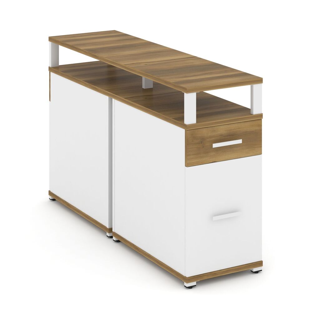 Тумба двухсторонняя опорная/приставная 1 ящик + 1 распашной фасад с надставкой