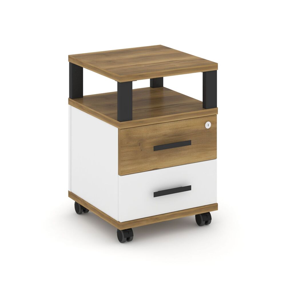 Тумба мобильная 2 ящика с надставкой