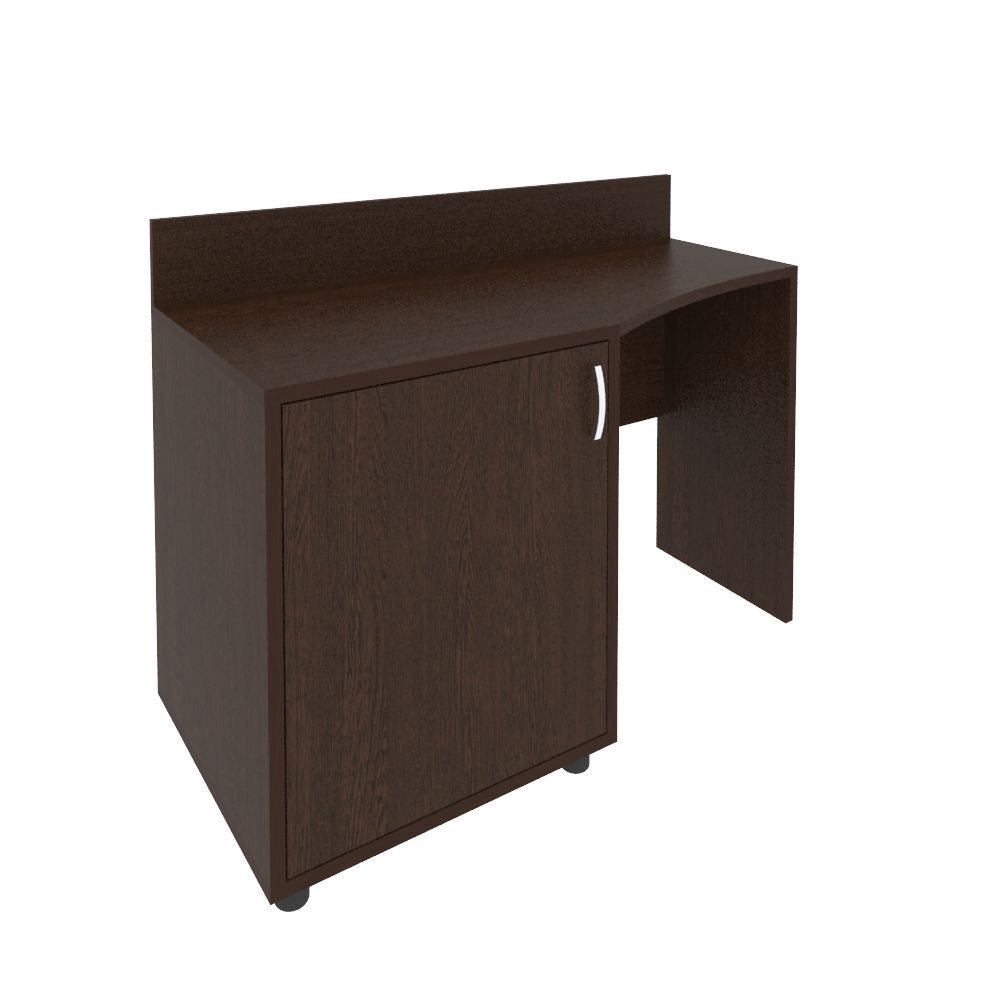 Стол (узкий) с тумбой и бортиком (левый)