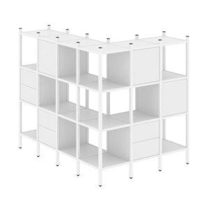 Угловой внешний стеллаж наборный