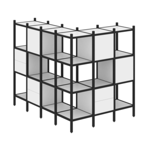 Угловой внешний стеллаж наборный