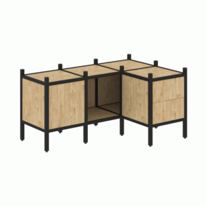 Угловой внутренний стеллаж наборный