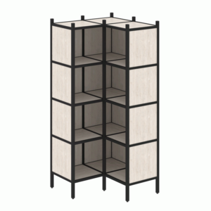 Угловой внутренний стеллаж наборный