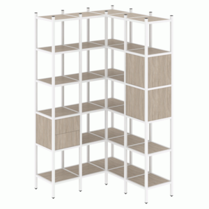 Угловой внутренний стеллаж наборный