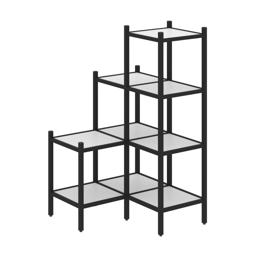 Угловой внутренний стеллаж наборный