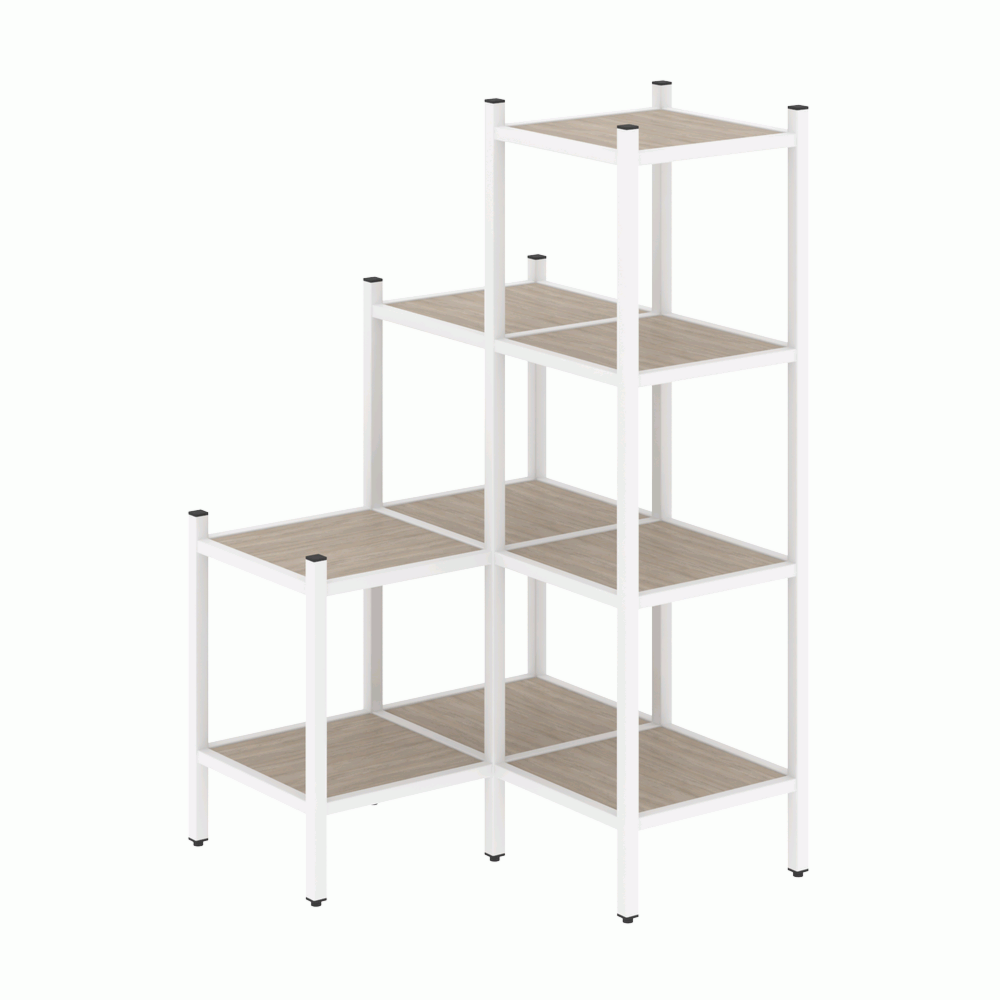 Угловой внутренний стеллаж наборный