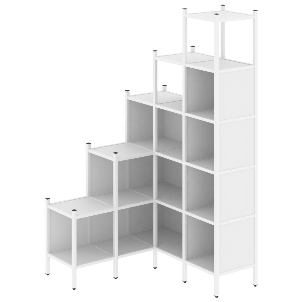 Угловой внутренний стеллаж наборный