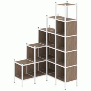 Угловой внутренний стеллаж наборный