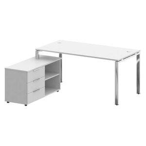 Стол рабочий руководителя с опорной тумбой левый