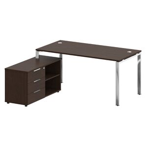 Стол рабочий руководителя с опорной тумбой левый