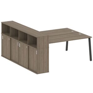 Рабочая станция на А-образном м/к с опорным шкафом-купе