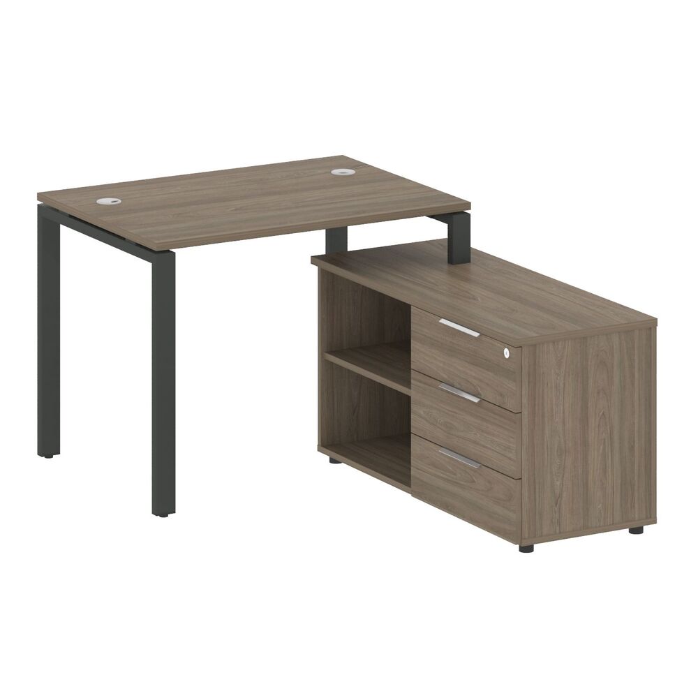 Рабочая станция с опорной тумбой правая