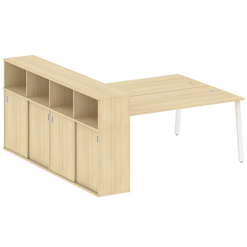 Рабочая станция на А-образном м/к с опорным шкафом-купе