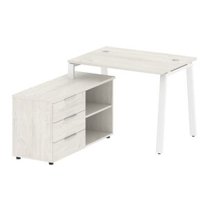 Рабочая станция на А-образном м/к с опорной тумбой левая