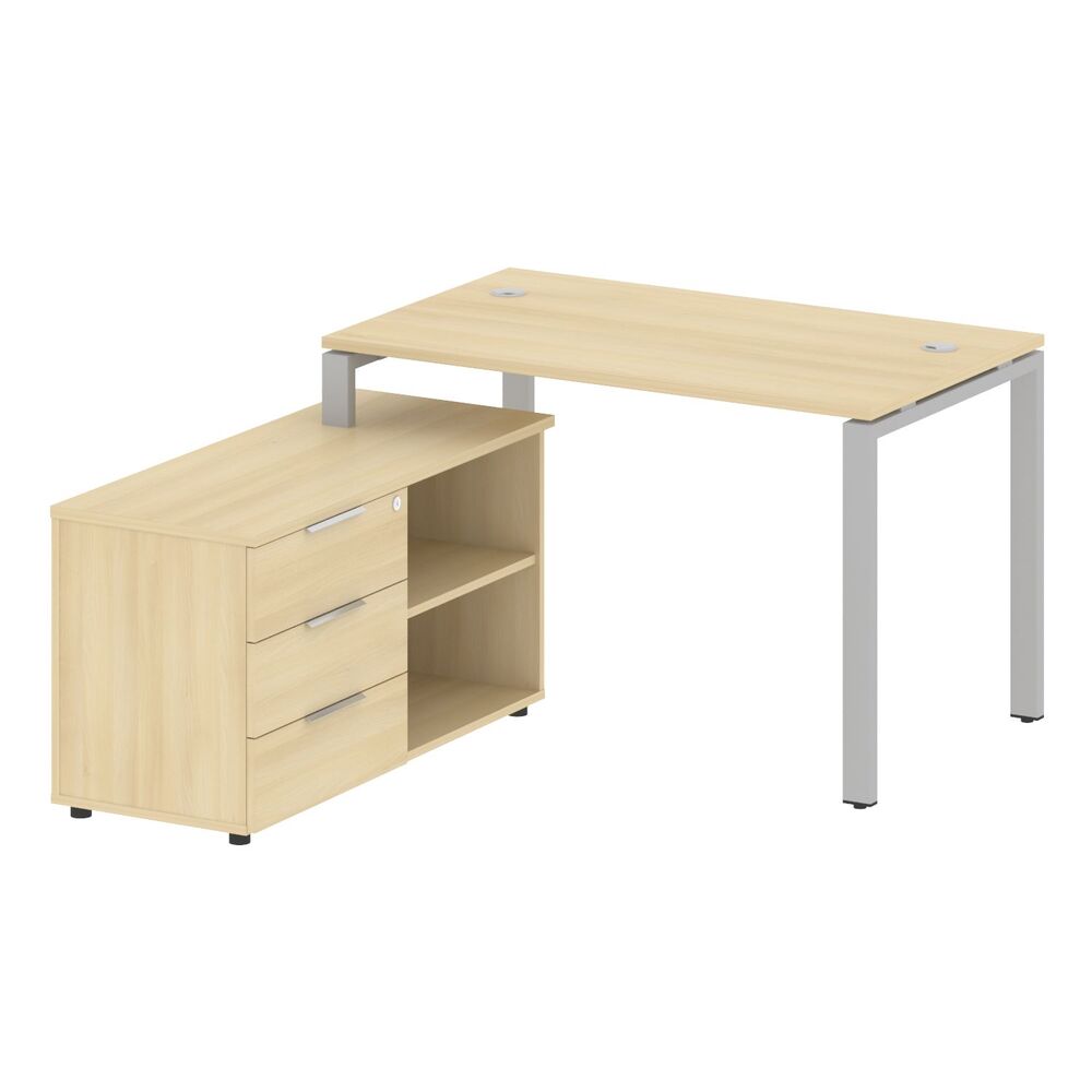 Рабочая станция с опорной тумбой левая