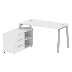 Рабочая станция на А-образном м/к с опорной тумбой левая