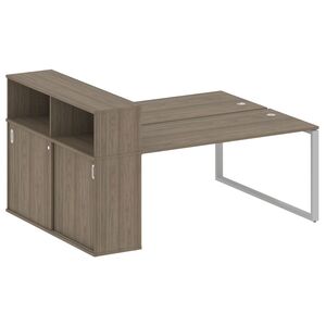 Рабочая станция на О-образном м/к с опорным шкафом-купе