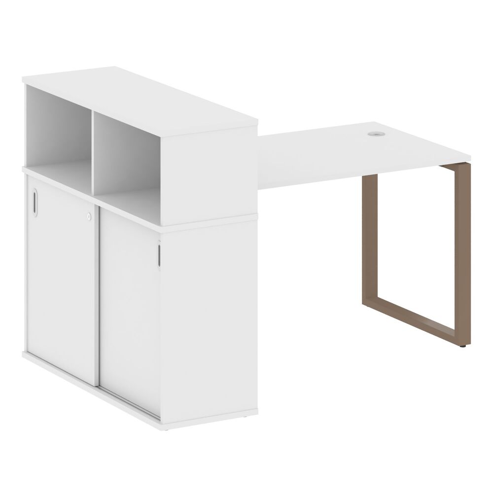 Стол письменный на О-образном м/к с опорным шкафом-купе