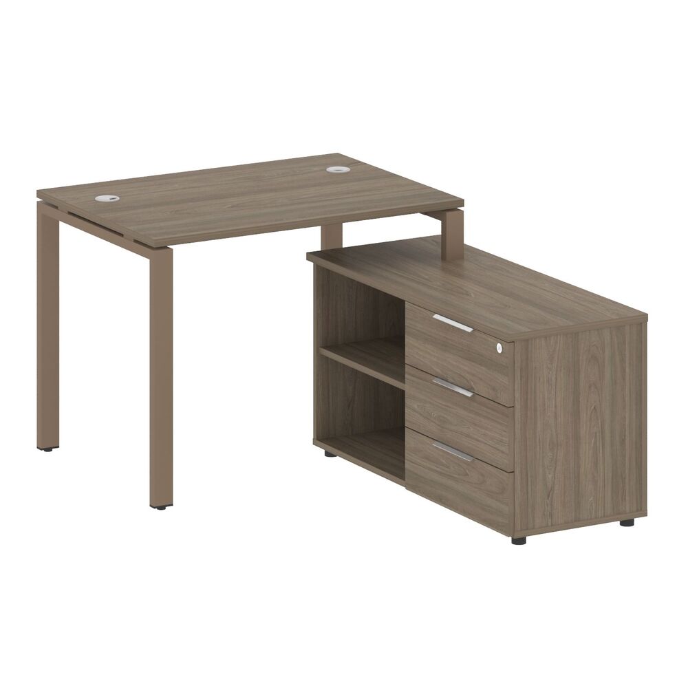 Рабочая станция с опорной тумбой правая