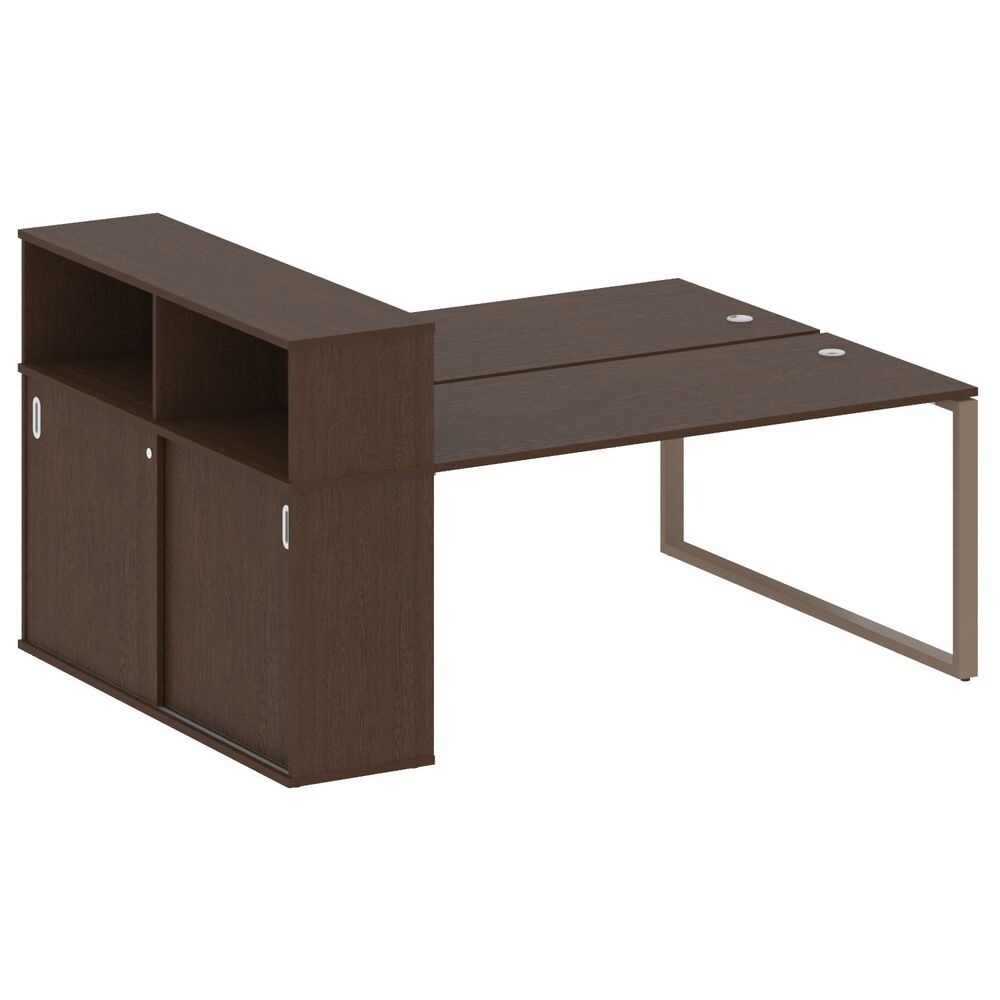 Рабочая станция на О-образном м/к с опорным шкафом-купе