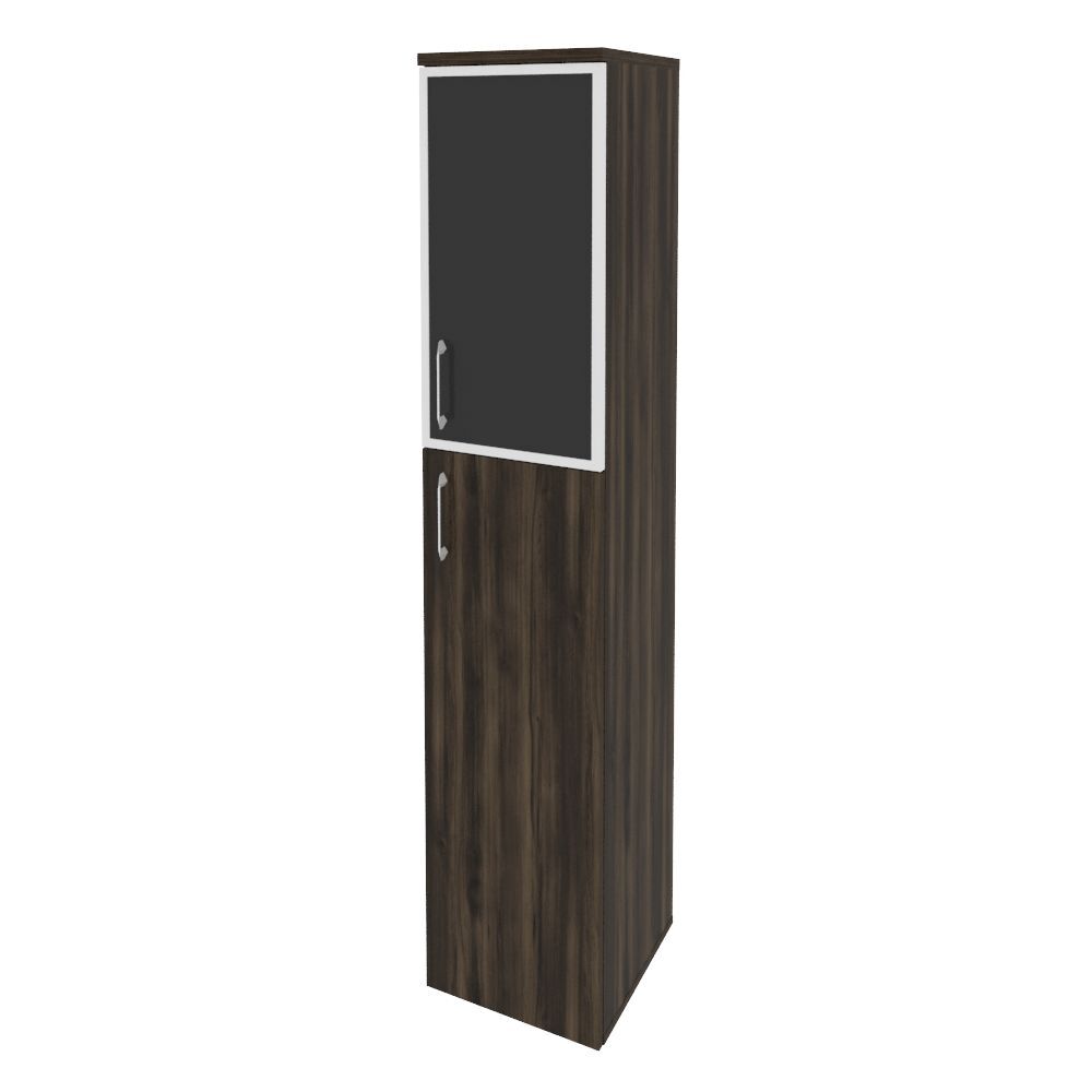 Шкаф высокий узкий правый (стекло черное)