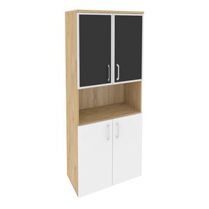 Шкаф высокий широкий (стекло черное)