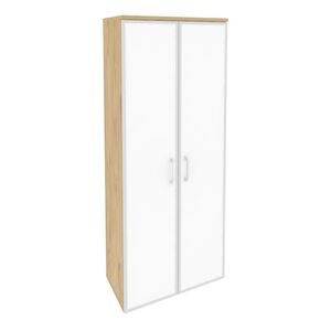 Шкаф высокий широкий (стекло белое)