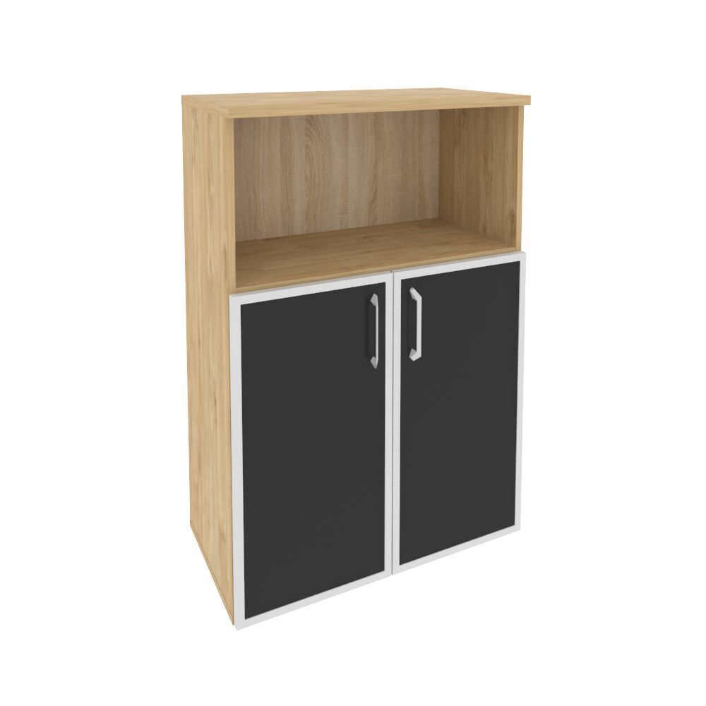 Шкаф средний широкий (стекло черное)