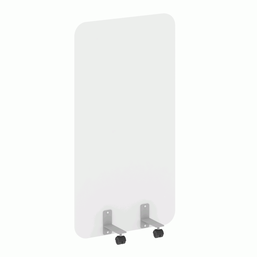 Перегородка на металлических опорах, на роликах