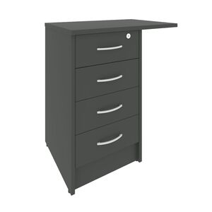 Тумба приставная c фолдингом (с замком, 4 ящика, универсальная левая/правая)