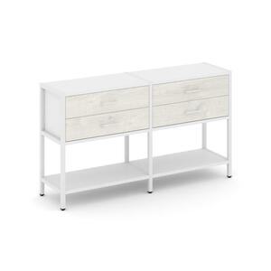 Двухсекционный стеллаж двухярусный с ящиками