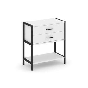 Односекционный стеллаж двухярусный с ящиками