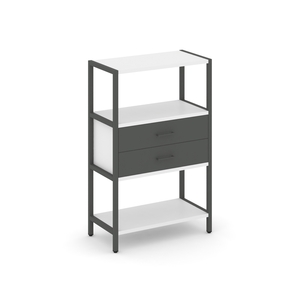 Односекционный стеллаж трехярусный с ящиками