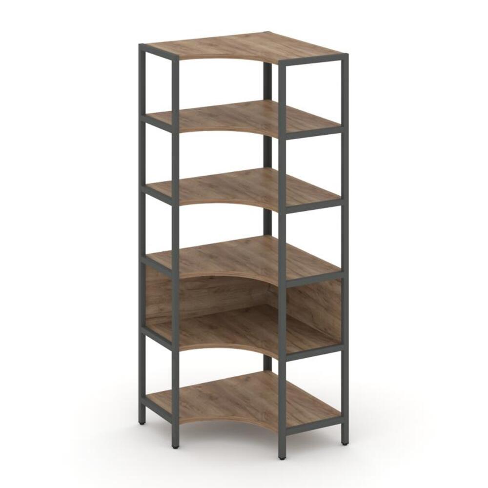 Односекционный угловой стеллаж пятиярусный