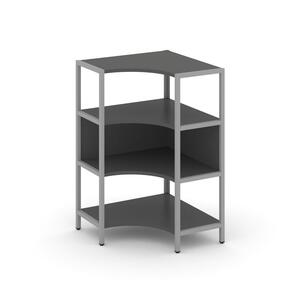 Односекционный угловой стеллаж трехярусный