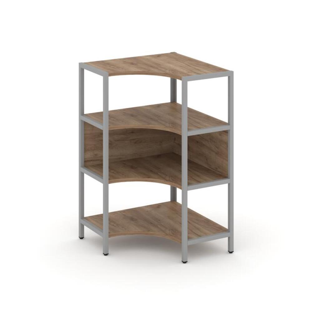 Односекционный угловой стеллаж трехярусный