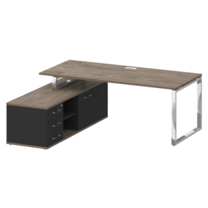 Стол руководителя с опорной греденцией, левый