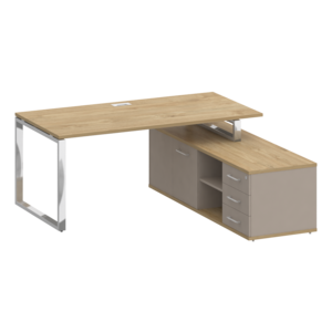 Стол руководителя с опорной греденцией, правый