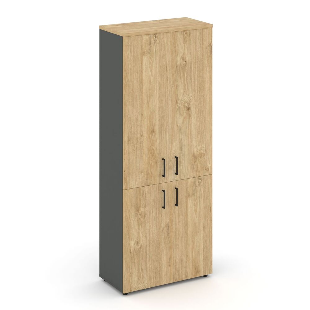 Шкаф высокий широкий (2 низких фасада ЛДСП + 2 средних фасада ЛДСП)