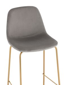 Стул барный Валенсия SN велюр серый золотые ножки 2 шт