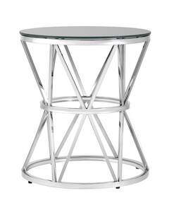 Журнальный стол 50*50 ВИВА серебро стекло черное