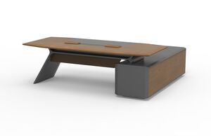 Стол руководителя на опорной сервисной тумбе (левый)