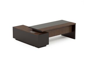 Стол руководителя на опорной сервисной тумбе (правый)