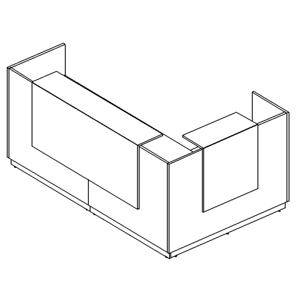 Стойка ресепшен угловая левая (полки высокие)