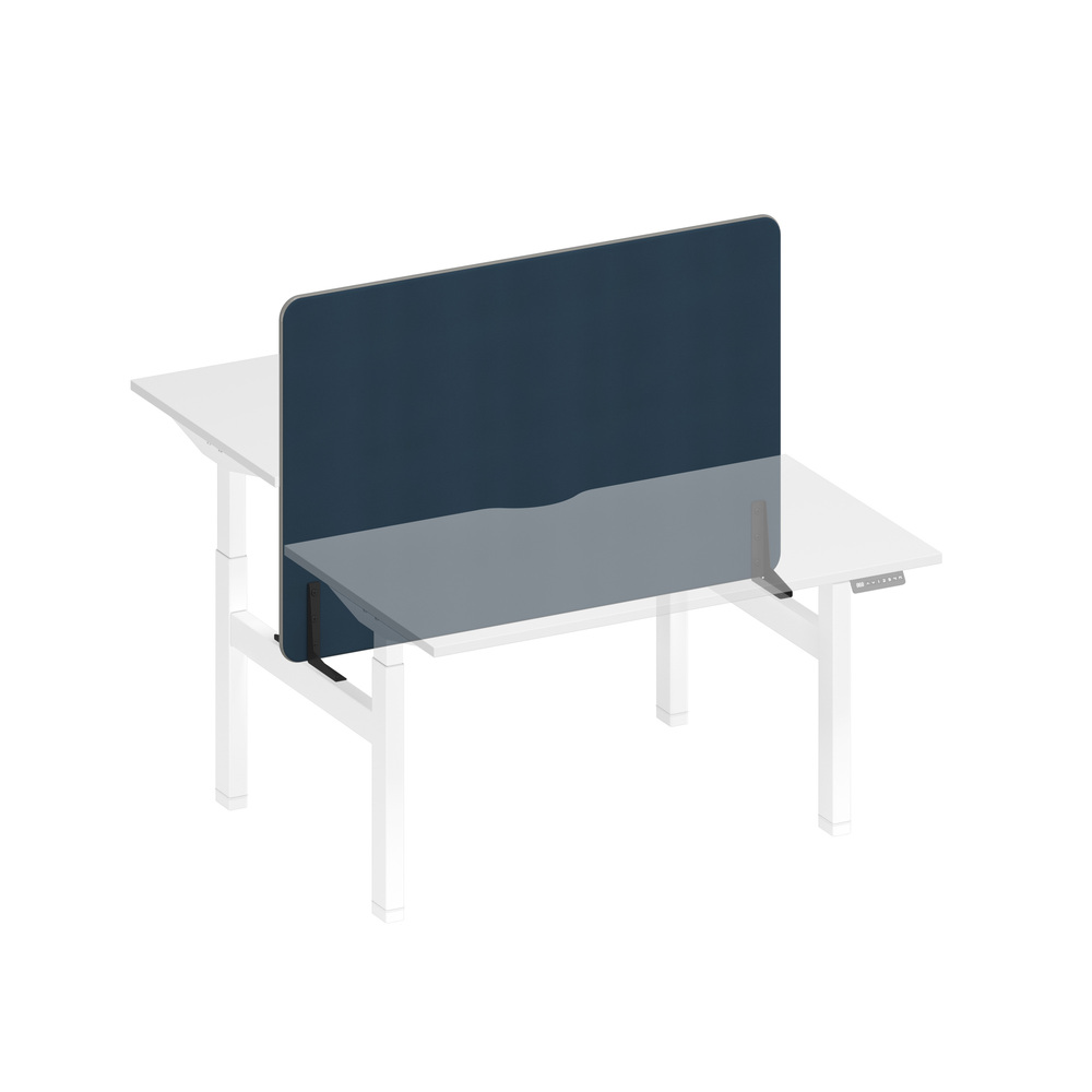 Экран настольный фронтальный тканевый с мягким наполнителем с кабель-каналом