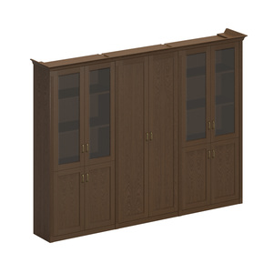 Шкаф комбинированный высокий (2 для документов со стеклянными дверями + 1 для одежды с дополнением)