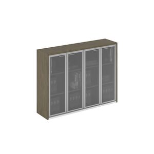 Шкаф для документов средний со стеклянными дверями, 4-дверный